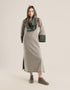 Reversible hooded scarf in 2 coloured jacquard